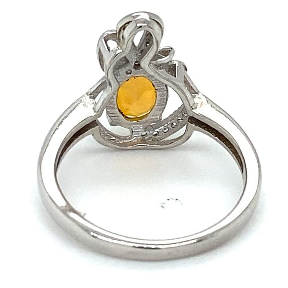 Welo Opal .65ct Platinum Finish Solid Silver Ring - Picture 5 of 7